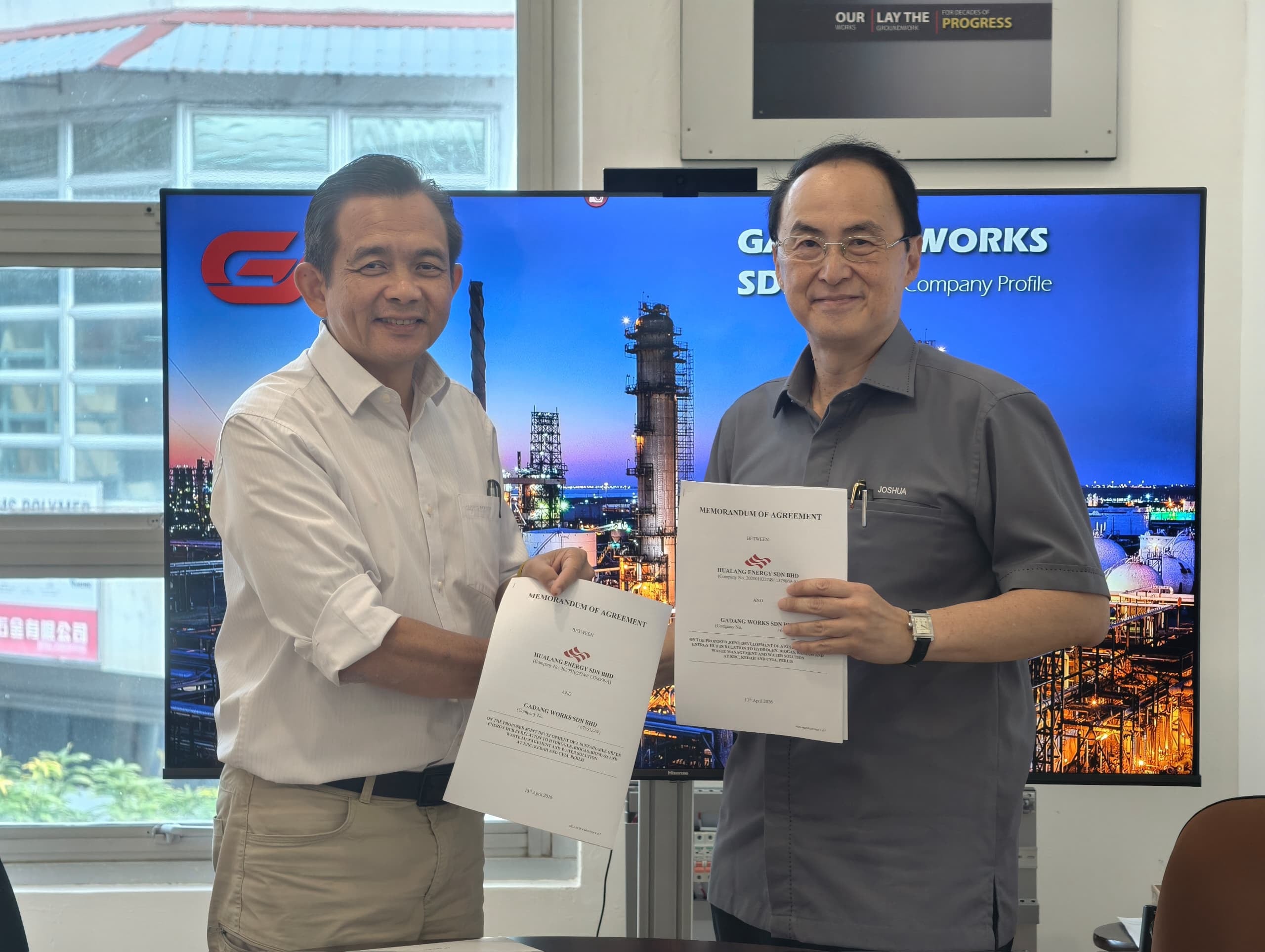 Hualang Energy and Gadang Works Sign MOA to Explore Green and Sustainable Energy Projects